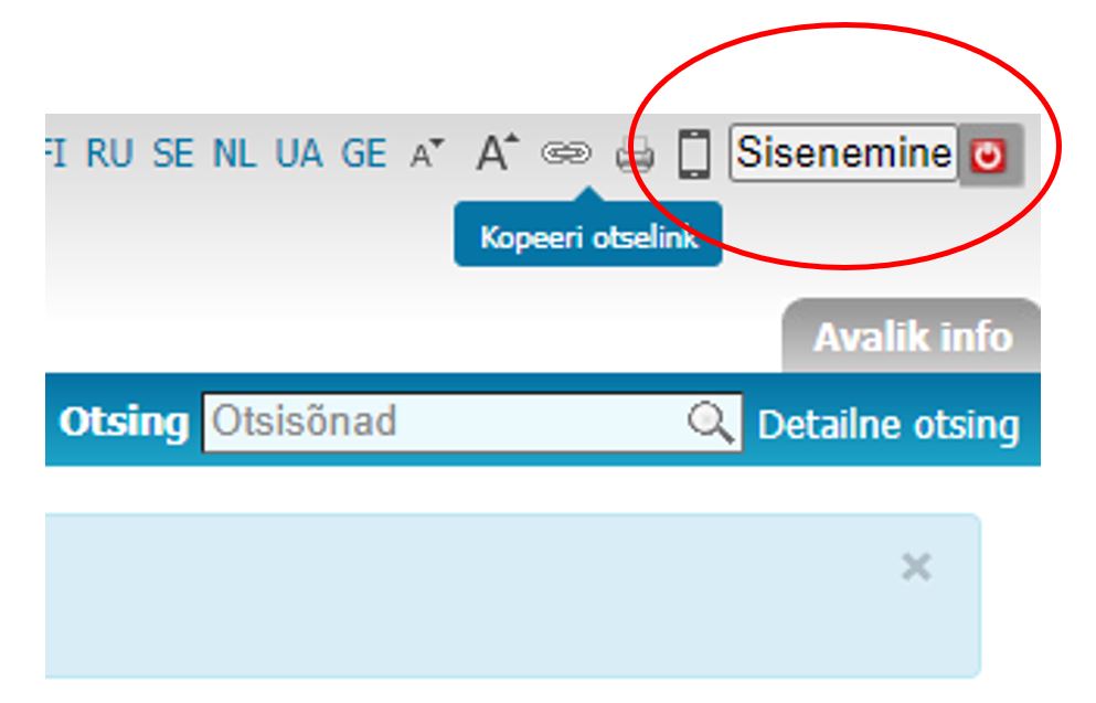 pilt sisselogimise nupust